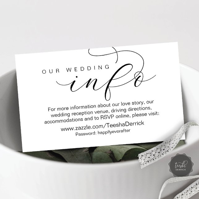 Our Wedding Details and Website, Modern Minimal Enclosure Card (Our Wedding Details and Website, Modern Minimal Enclosure Card)