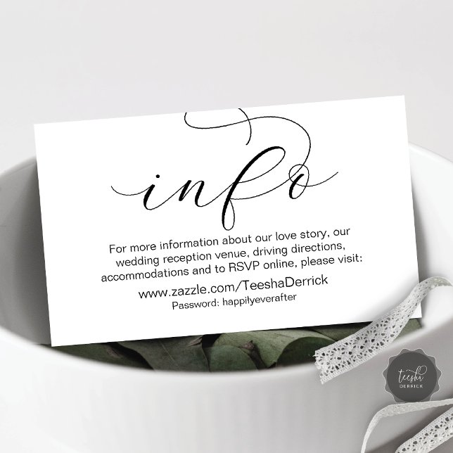 Our Wedding Details and Website, Modern Minimal Enclosure Card (Our Wedding Details and Website, Modern Minimal Enclosure Card)