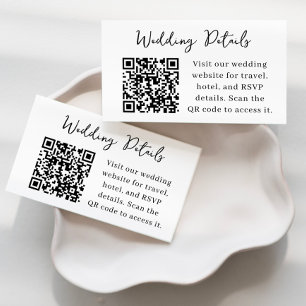 Our Wedding Details QR Code Enclosure Card
