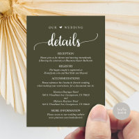 Our Wedding Details, Rustic Olive Green