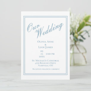 Our Wedding Dusty Blue Modern Elegant Wedding Invitation