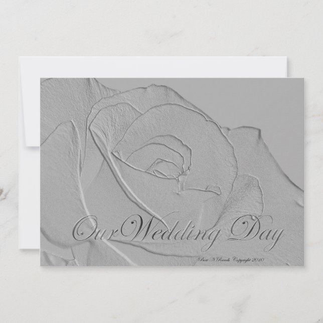 Our Wedding Embossed Silver  Invitation (Front)