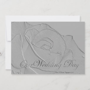 Our Wedding Embossed Silver Rose Invitation