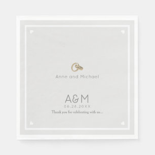 our wedding pale grey reception party napkin