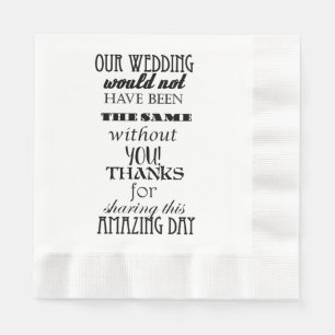 Our Wedding Thank You Message Napkin