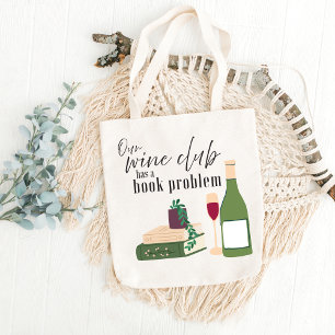 Our Wine Club Has A Book Problem Watercolor Tote Bag