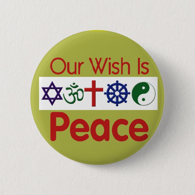 Our Wish PEACE Button (Front)