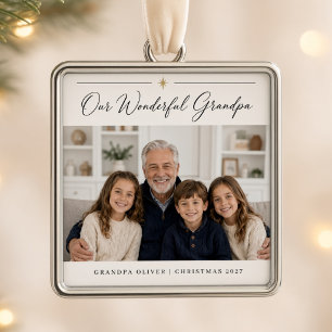 Our Wonderful Grandpa Personalised Grandchildren Metal Ornament