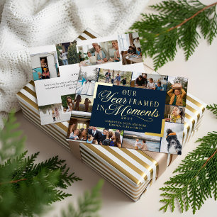 Our Year Framed in Moments Family Photos Christmas Foil Holiday Card