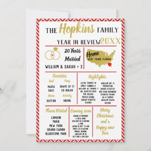 our year in review, family event Christmas red Hol Holiday Card