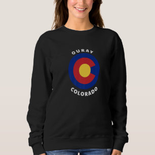 Ouray Colorado Flag CO Vacation Souvenir Premium Sweatshirt