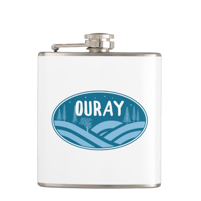 Ouray Colorado Outdoors Hip Flask (Front)