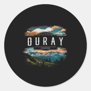 Ouray Mountains Colorado Hiking Outdoors Vintage Classic Round Sticker