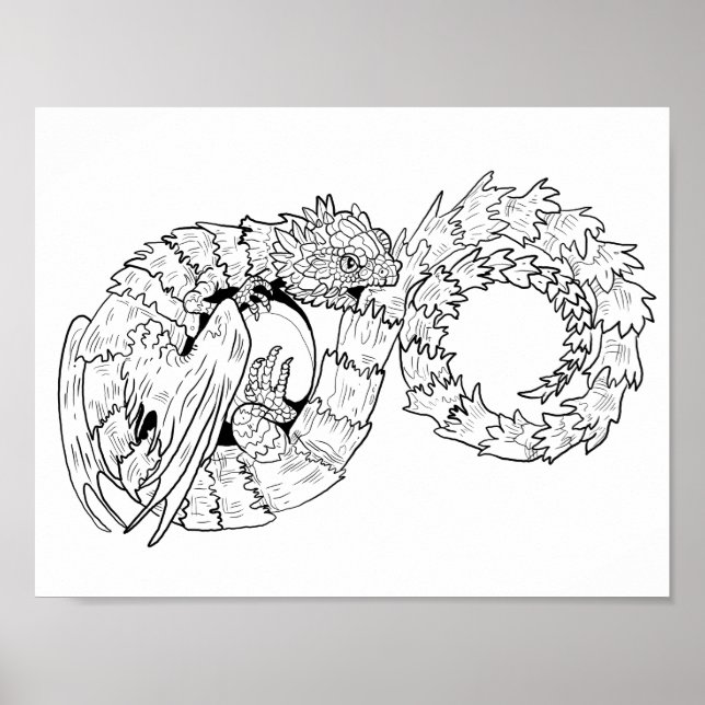 Ourboros Eternity Dragon Colorable Poster (Front)