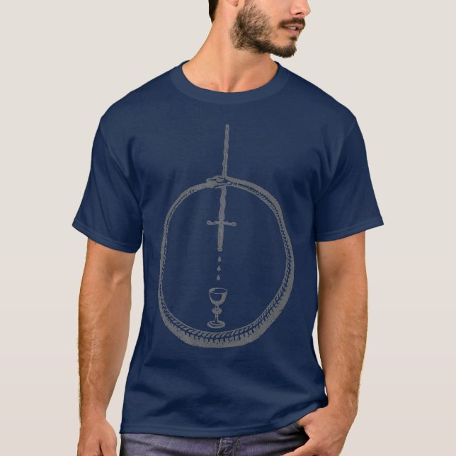 OUROBOROS  Alchemy Symbol Black  Occult Sacred T-Shirt (Front)