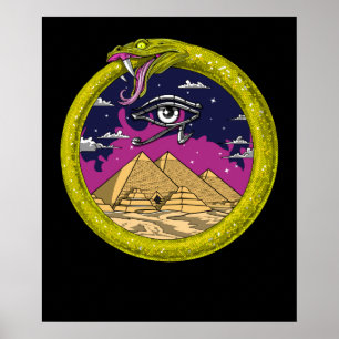 Ouroboros Ancient Egyptian Pyramids Poster