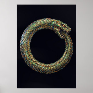 Ouroboros — Ancient Serpent Symbol Runic Poster
