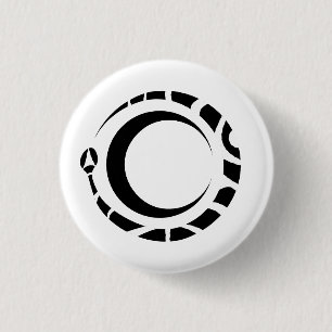 ouroboros and moon  3 cm round badge