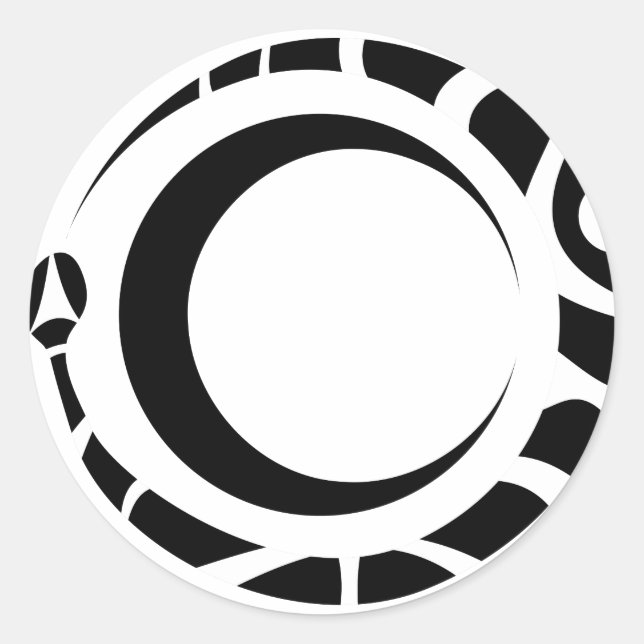 ouroboros and moon classic round sticker (Front)