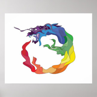 ouroboros chakra rainbow poster