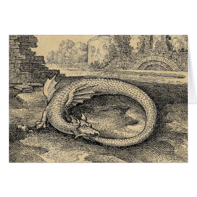 Ouroboros Dragon Biting it's Own Tail (Front Horizontal)
