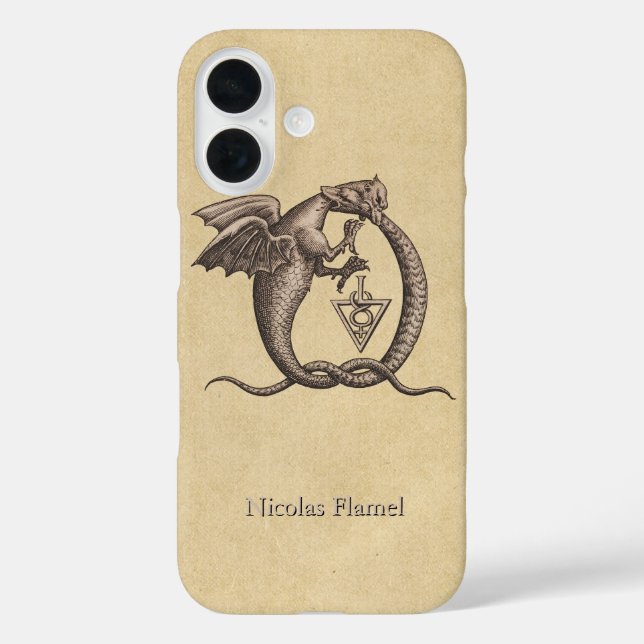 Ouroboros Dragons with Name Case-Mate iPhone Case (Back)