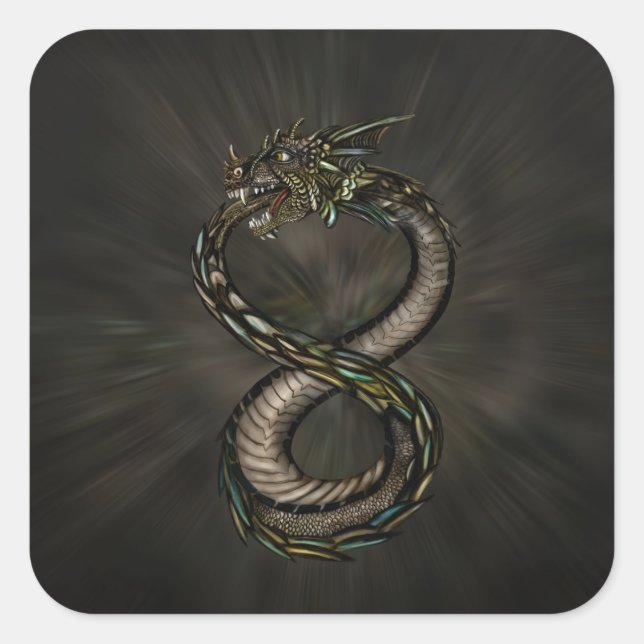 Ouroboros - Infinity Dragon Square Sticker (Front)