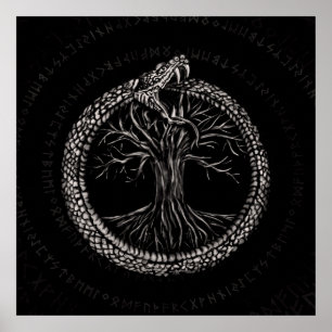 Ouroboros with Tree of Life Poster
