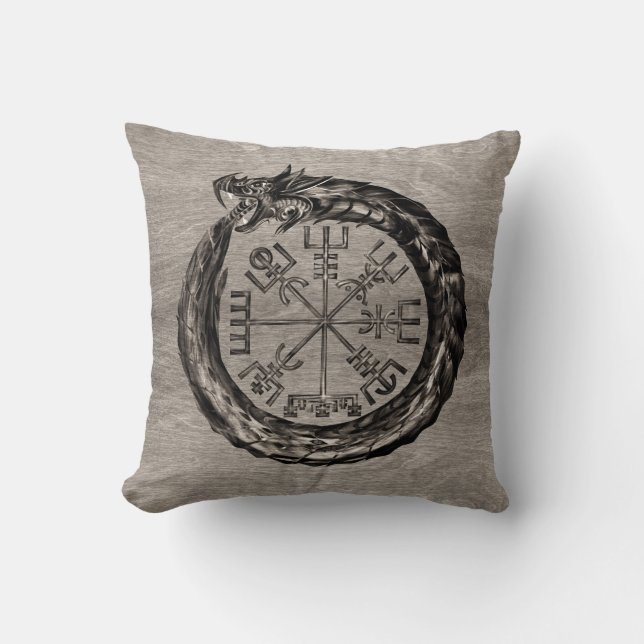 Ouroboros with Vegvisir Cushion (Front)