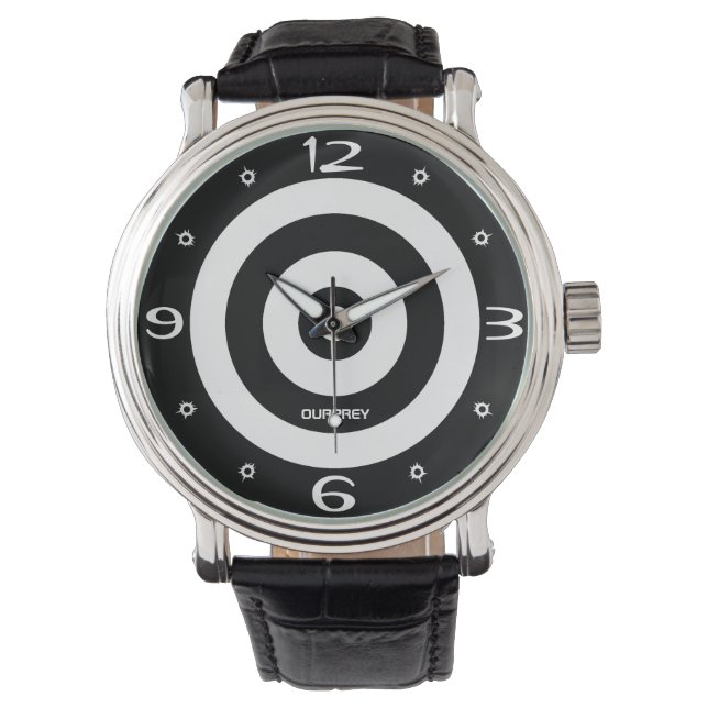 Ourprey Timepiece Shooting Target Bullet Holes  Watch (Front)
