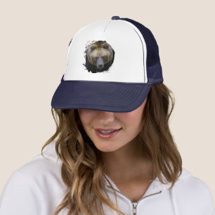 Ours Brun Grizzly Animal Vie Sauvage Forêt Jungle Trucker Hat