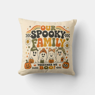 OurSpooky FamilyCute Ghost Pumpkin Halloween Decor Cushion