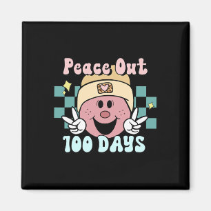 Out 100 Days Of School Smile Face Retro Groovy Tea Magnet