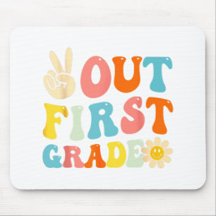 Out 1st Grade Graduation Last Day Of School Groovy Mouse Pad