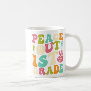 Out 1st Grade Groovy Graduation Last Day Of School Coffee Mug
