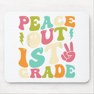 Out 1st Grade Groovy Graduation Last Day Of School Mouse Pad