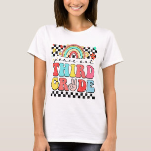 Out 3rd Grade Retro Groovy Happy Last Day Of Schoo T-Shirt