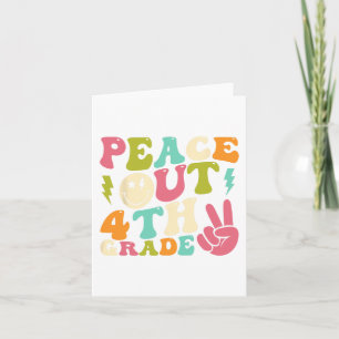 Out 4th Grade Groovy Graduation Last Day Of School Card