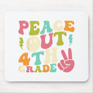 Out 4th Grade Groovy Graduation Last Day Of School Mouse Pad