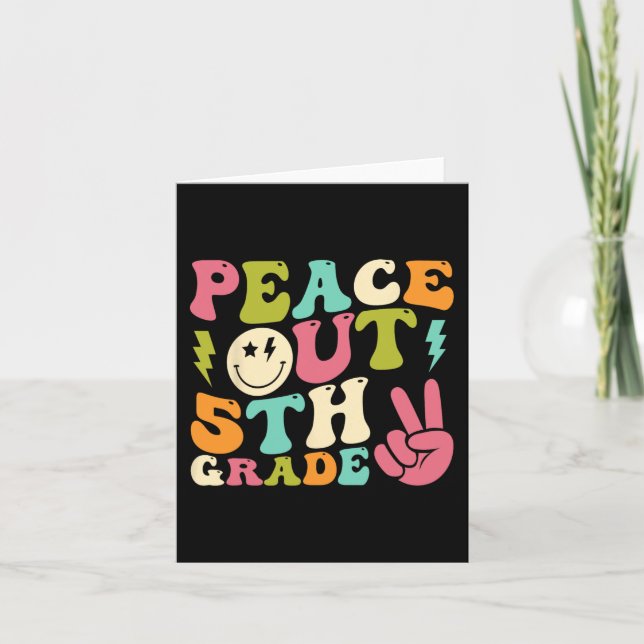 Out 5th Grade Groovy Graduation Last Day Of School Card (Front)