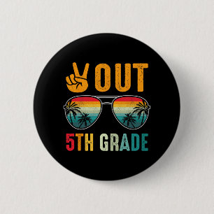 Out 5th Grade Retro Graduation Last Day Of School 6 Cm Round Badge