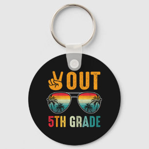 Out 5th Grade Retro Graduation Last Day Of School Key Ring