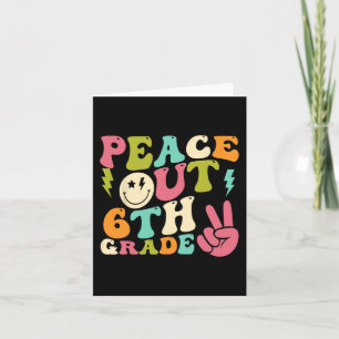 Out 6th Grade Groovy Graduation Last Day Of School Card