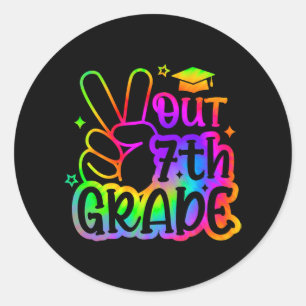 Out 7th Grade 2024 Graduate Happy Last Day Of Scho Classic Round Sticker