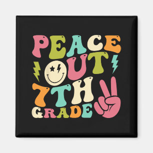 Out 7th Grade Groovy Graduation Last Day Of School Magnet