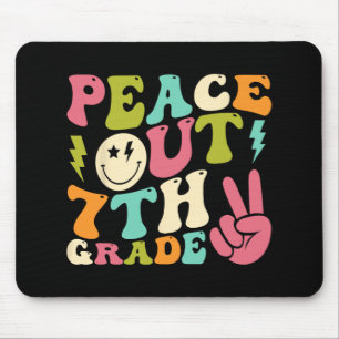 Out 7th Grade Groovy Graduation Last Day Of School Mouse Pad