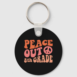 Out 8th Grade Funny Retro 70's Last Day Of 8th Gra Key Ring