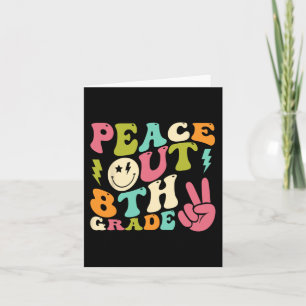 Out 8th Grade Groovy Graduation Last Day Of School Card