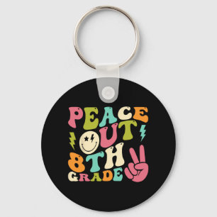 Out 8th Grade Groovy Graduation Last Day Of School Key Ring