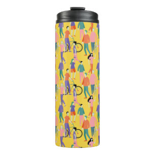 Out and About People Pattern Thermal Tumbler